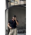 POLO YAKA ÖZEL DESEN DETAYLI TSHIRT