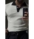 POLO YAKA ÖZEL DESEN DETAYLI TSHIRT