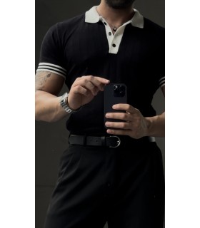 POLO YAKA ÖZEL DESEN DETAYLI TSHIRT