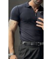 ÖZEL KUMAŞ LİKRALI YAKA FERMUAR DETAYLI TSHIRT