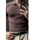 ÖZEL KUMAŞ LİKRALI YAKA FERMUAR DETAYLI TSHIRT