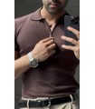 ÖZEL KUMAŞ LİKRALI YAKA FERMUAR DETAYLI TSHIRT