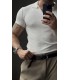 ÖZEL KUMAŞ LİKRALI YAKA FERMUAR DETAYLI TSHIRT