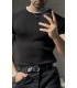 BİSİKLET YAKA ÖZEL  DESEN DETAYLI TİRKO TSHIRT