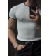 BİSİKLET YAKA ÖZEL  DESEN DETAYLI TİRKO TSHIRT