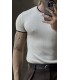 BİSİKLET YAKA ÖZEL  DESEN DETAYLI TİRKO TSHIRT