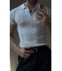 POLO YAKA ÖZEL NAKIŞ DESEN DETAYLI TİRKO TSHIRT