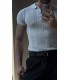 POLO YAKA ÖZEL NAKIŞ DESEN DETAYLI TİRKO TSHIRT