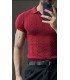 POLO YAKA ÖZEL NAKIŞ DESEN DETAYLI TİRKO TSHIRT