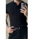POLO YAKA ÖZEL NAKIŞ DESEN DETAYLI TİRKO TSHIRT