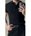 POLO YAKA ÖZEL NAKIŞ DESEN DETAYLI TİRKO TSHIRT