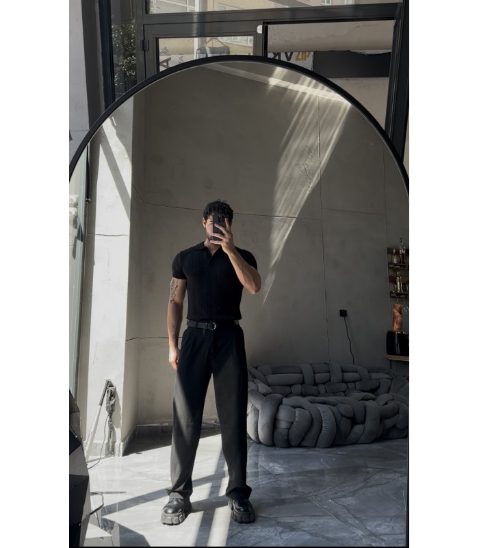 POLO YAKA ÖZEL NAKIŞ DESEN DETAYLI TİRKO TSHIRT