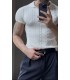 POLO YAKA ÖZEL NAKIŞ DESEN DETAYLI TİRKO TSHIRT