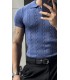 POLO YAKA ÖZEL NAKIŞ DESEN DETAYLI TİRKO TSHIRT