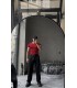 BİSİKLET YAKA ÖZEL  DESEN DETAYLI TİRKO TSHIRT