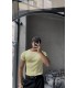 BİSİKLET YAKA ÖZEL  DESEN DETAYLI TİRKO TSHIRT