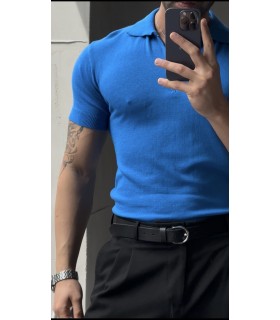ÖZEL KUMAŞ LİKRALI YAKA FERMUAR DETAYLI TSHIRT
