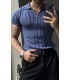 LİKRALI YAKA FERMUAR ÖZEL DESEN DETAYLI TSHIRT