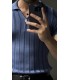 LİKRALI YAKA FERMUAR ÖZEL DESEN DETAYLI TSHIRT