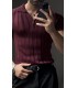 LİKRALI YAKA FERMUAR ÖZEL DESEN DETAYLI TSHIRT