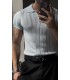 LİKRALI YAKA FERMUAR ÖZEL DESEN DETAYLI TSHIRT