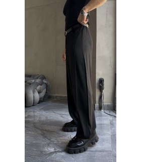 BAGGY YAN ÇİFT DETAYLI KUMAŞ PANTOLON
