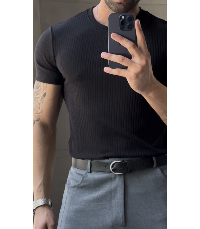 HAKİM YAKA DÜĞME DETAYLI TSHIRT