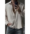 YENİ SEZON OVERSİZE KETEN GÖMLEK