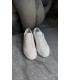 BEYAZ HAKİKİ DERİ BAĞCIKLI SNEAKER