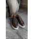 KAHVE HAKİKİ DERİ BAĞCIKLI SNEAKER