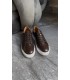 KAHVE HAKİKİ DERİ BAĞCIKLI SNEAKER