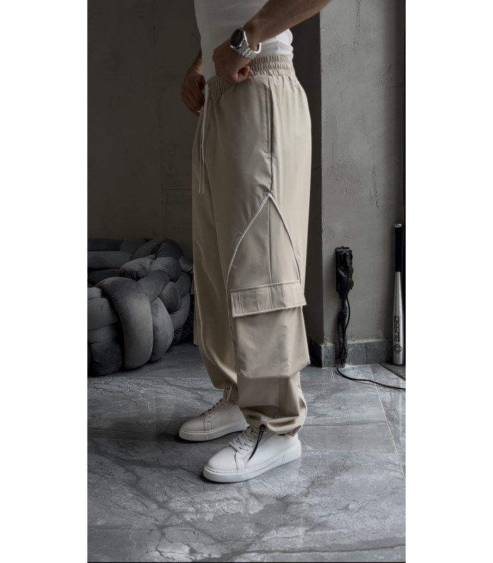 BAGGY YAN CEP DETAYLI PARAŞÜT KUMAŞ EŞOFMAN