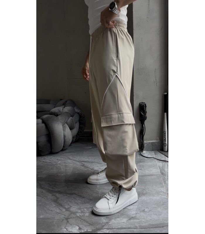 BAGGY YAN CEP DETAYLI PARAŞÜT KUMAŞ EŞOFMAN