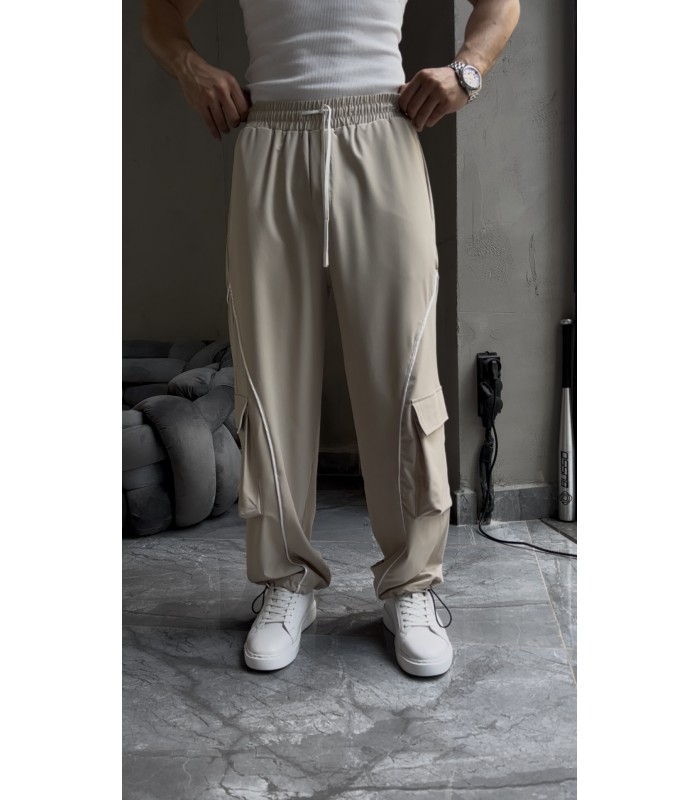 BAGGY YAN CEP DETAYLI PARAŞÜT KUMAŞ EŞOFMAN