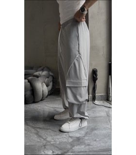 BAGGY YAN CEP DETAYLI PARAŞÜT KUMAŞ EŞOFMAN