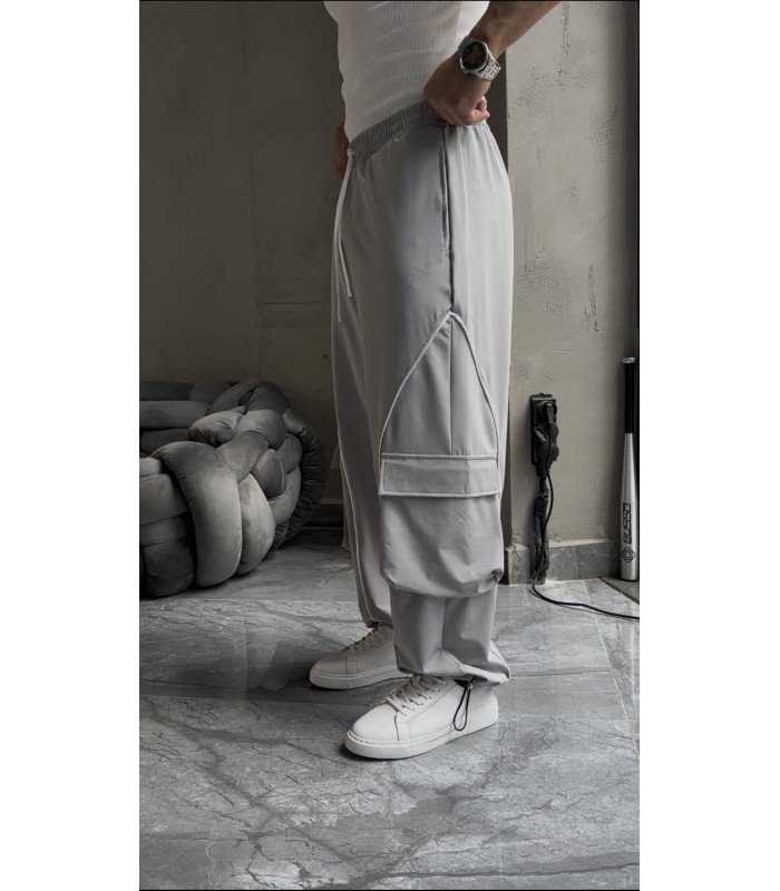 BAGGY YAN CEP DETAYLI PARAŞÜT KUMAŞ EŞOFMAN