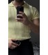 LİKRALI YAKA FERMUAR ÖZEL DESEN DETAYLI TSHIRT
