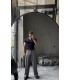 LİKRALI YAKA FERMUAR ÖZEL DESEN DETAYLI TSHIRT