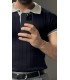 POLO YAKA ÖZEL DESEN DETAYLI TSHIRT