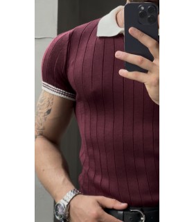 POLO YAKA ÖZEL DESEN DETAYLI TSHIRT