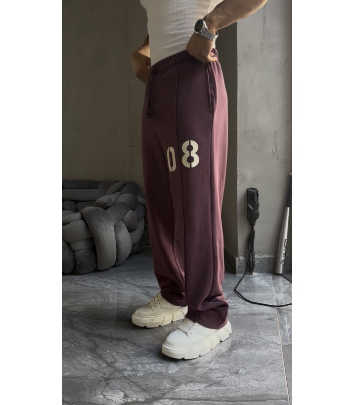 Baggy 08 yazı detaylı kumaş eşofman