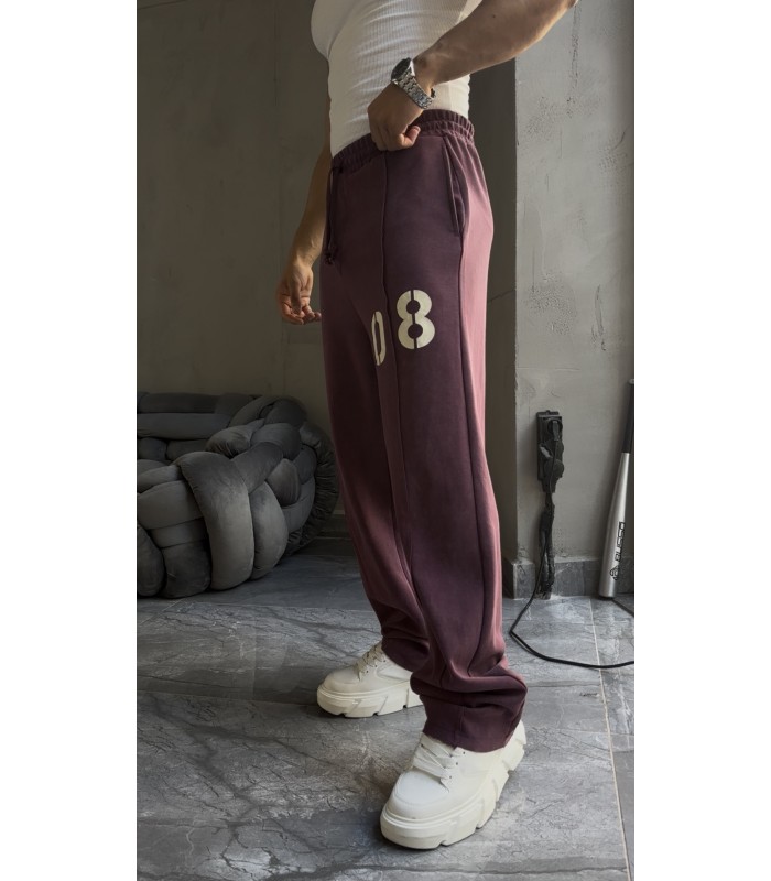 Baggy 08 yazı detaylı kumaş eşofman