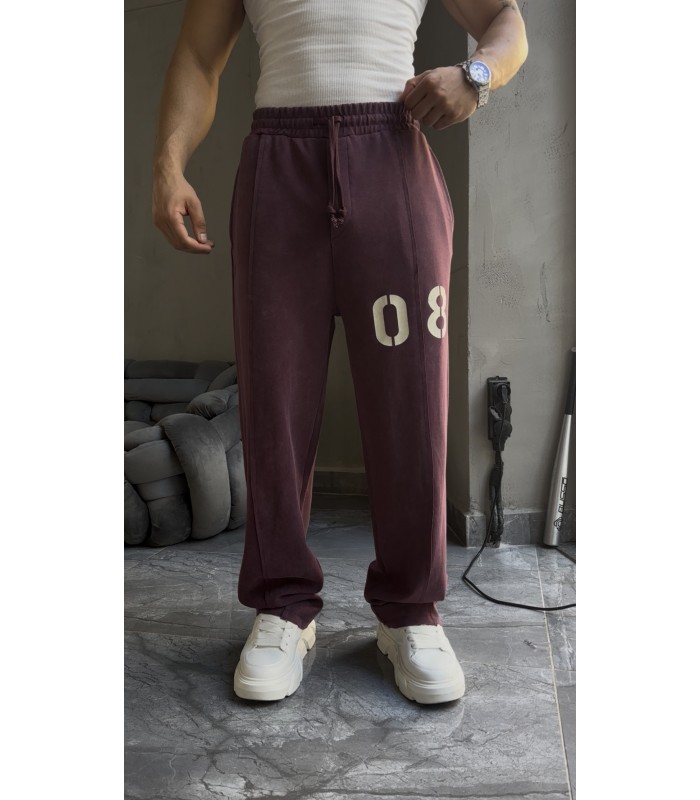 Baggy 08 yazı detaylı kumaş eşofman
