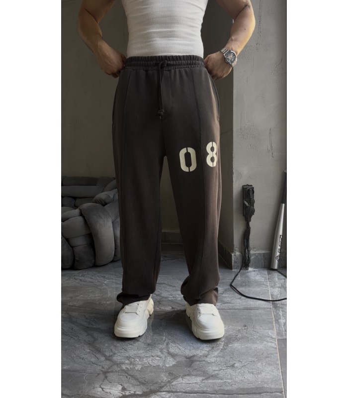 Baggy 08 yazı detaylı kumaş eşofman