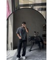 BİSİKLET YAKA 22 RAKAM  DETAYLI YIKAMA KUMAŞ TSHIRT