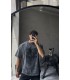 BİSİKLET YAKA 22 RAKAM  DETAYLI YIKAMA KUMAŞ TSHIRT