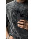 BİSİKLET YAKA 22 RAKAM  DETAYLI YIKAMA KUMAŞ TSHIRT