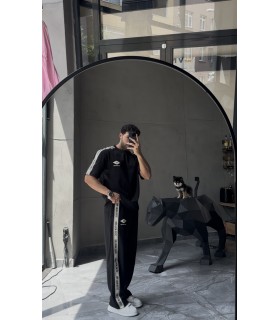 BİSİKLET YAKA ÖZEL YAN ŞERİT DETAYLI OVERSİZE EŞOFMAN TAKIM