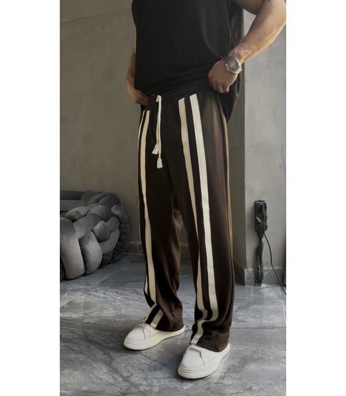 BAGGY ÇİF ŞERİT DETAY EŞOFMAN
