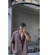 OVERSİZE KISA KOL KETEN GÖMLEK